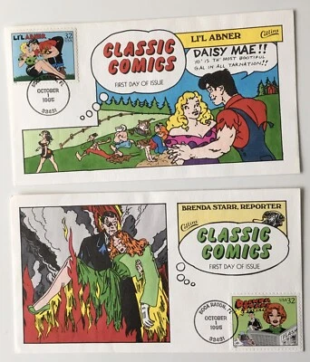 COMPLETE 16 COLLINS FDC CLASSIC COMICS OCT 1 1995 3000 a-t HAND PAINTED COVER - Image 1 of 4