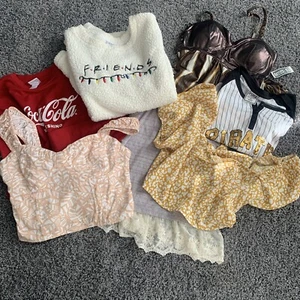 Jr Women Size S/M Clothing Lot Of 7 Pieces PINK Coca Cola Cropped NWT + More - Picture 1 of 18