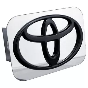 Toyota Logo Tow Trailer Hitch Cover Plug (Black on Chrome) - Bild 1 von 5