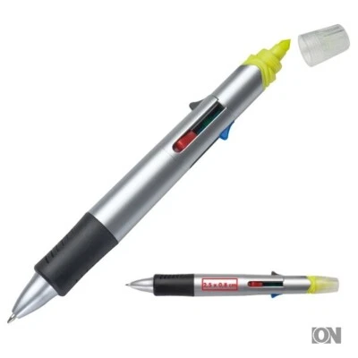 5in1 Vierfarb-Kugelschreiber mit integriertem Textmarker Mehrfarbkugelschreiber - Bild 1 von 3