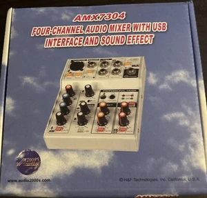 Audio2000s AMX7304 Vierkanal Audio Mixer mit USB-Interface & Soundeffekt - NEU - Bild 1 von 5