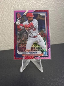 2024 Bowman Chrome Mega Jordan Walker #105 Pink Mojo Refractor /299 Cardinals🔥 - Picture 1 of 3