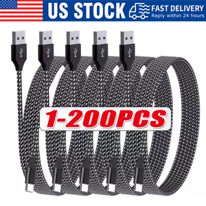 Lot USB-A to Type-C Fast Charging Data SYNC Charger Cable Cord 3/6FT LONG - Picture 1 of 9