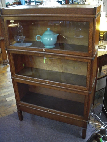 Antique  Mission Oak Macey Three Stack Barrister Bookcase  Barrister Cover