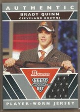 2007 Bowman Draft Day Selections Relics Football Card #DJBQ Brady Quinn Jsy  