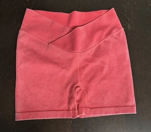 Pantalones Cortos Joy Lab Para Mujer Medianos Naranja Cross Over High Rise Bicicleta Yoga - Imagen 1 de 6