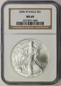 2006-W Burnished American Silver Eagle $1 MS 69 NGC - Picture 1 of 4