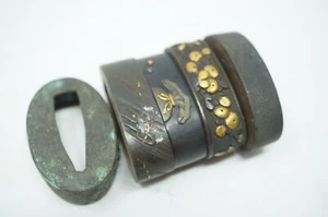 Adorno Mango Espada Japonesa Colección Fuchi x5 Original de Japón 0428F19 - Imagen 1 de 8