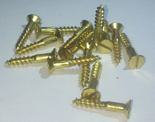 VITE A LEGNO IN OTTONE TESTA SVASATA PIANA mm2,5x12 - DIN 97 - Immagine 1 di 1