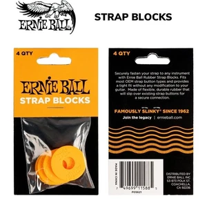 Ernie Ball Guitar Strap Blocks Locks 4 Electric-Bass-Acoustic ORANGE 5621 - Picture 1 of 12