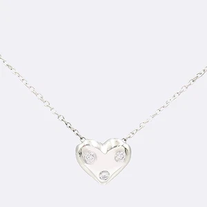 Tiffany PT950 3 point dia heart pendant necklace - Picture 1 of 3