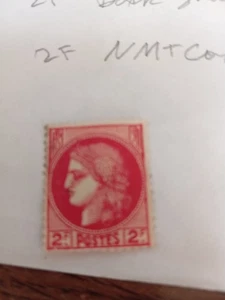FRANKREICH CERES CARMINE 2F UNBENUTZT NEUWERTIG ORIG UNDIST GUMMI, NHM BRIEFMARKE - Bild 1 von 2