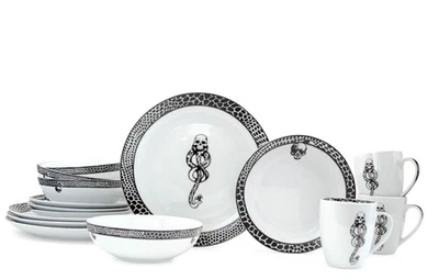 Harry Potter Voldemort Death Eater Dinnerware Sets | 16-Piece Ceramic Dinner Set - Image 1 of 4