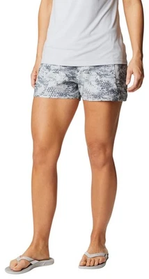 Pantalones Cortos Para Mujer Columbia PFG Tidal II | Grandes | Gris Fresco PFG Estampado Camuflado Foto 1 de 4
