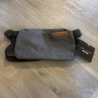 John Varvatos Riñonera Bolso Cinturón Pecho Bolso de Viaje Bolso Bandolera Gris Lona 6.5"x11 Foto 1 de 4