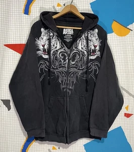 Sudadera con Capucha Tribal Tigre Y2K De Colección Grande Y2K Patinador Cibernético Gótico Grunge Emo Tatuaje - Imagen 1 de 7