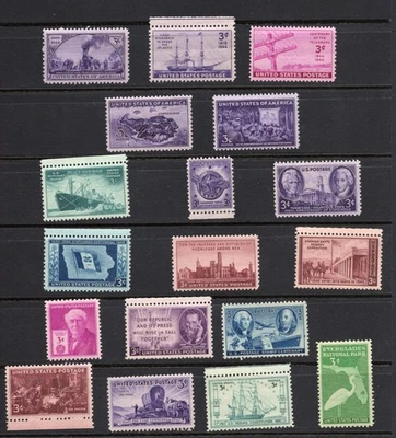 US Postage 1944-1947, Commemoratives, MNH.  CV $6.00 (Lot 37) - Image 1 of 2