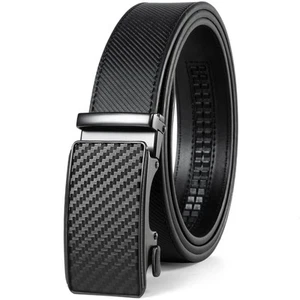 Belt men,leather ratchet belt 1 3/8" with Comfort Click Sliding Automatic Buc... - Picture 1 of 6