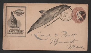 US 1887 KANGAROO SHOES ADVERTISING COVER WEMOUTH MASSACHUSETTS - Picture 1 of 2