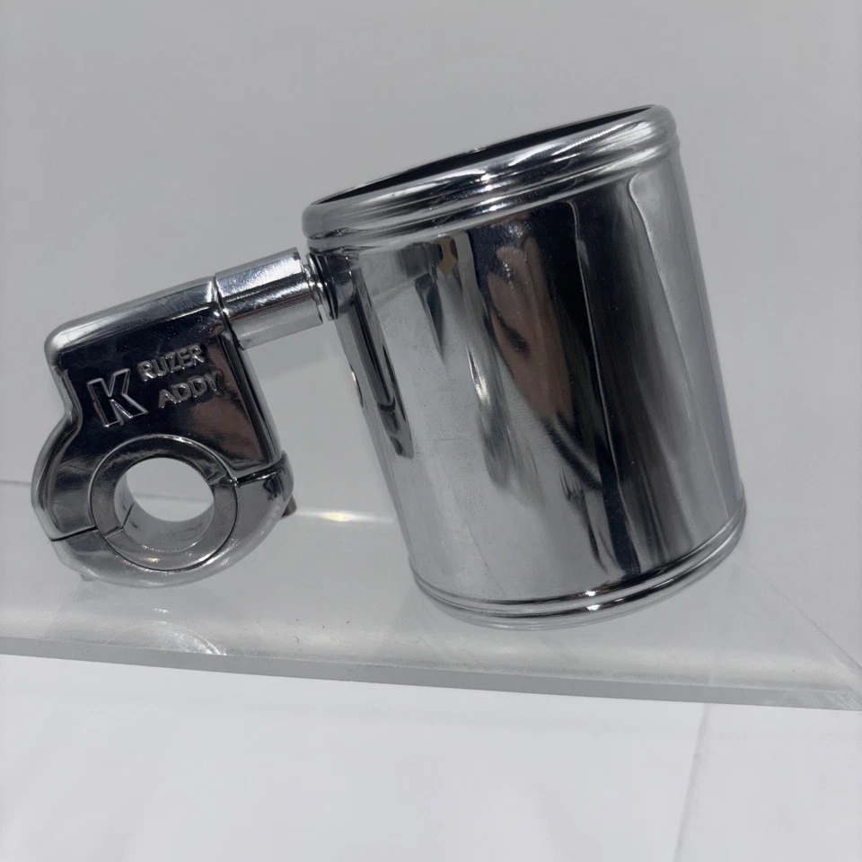 Braçadeira de guidão cromada Harley Kruzer Kaddy porta-garrafa copo bebida suporte - Imagem 1 de 4