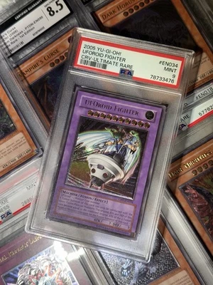 YUGIOH! EURO PRINT UFORoid Fighter CRV-EN034 Ultimate Rare Unlimited PSA 9 MINT - Image 1 of 4