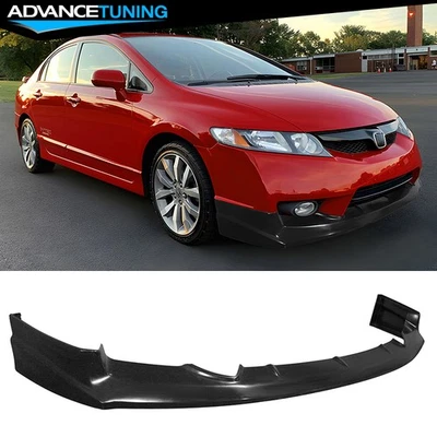 Fits 09-11 Honda Civic 4Dr JS Style Front Bumper Lip Lower Splitter Unpainted PU — 第 1/4 张图片