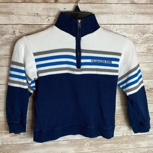Calvin Klein Jeans Boys Blue/White/Grey Solid & Striped Pullover Sweater 3T - Picture 1 of 6