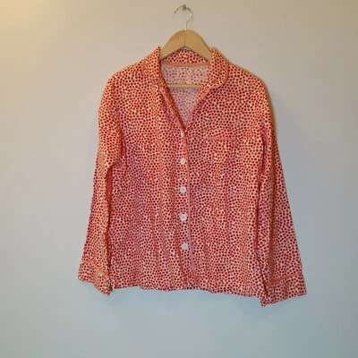 Xhilaration Flannel Pajama Set  Red White Dot Print Cotton Women's Size Medium - Image 1 of 4