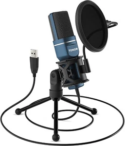 TONOR USB Microphone with Tripod Stand & Pop Filter, TC-777 PC Cardioid Condense - Afbeelding 1 van 5