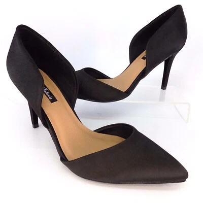 Zapatos de salón Michael Antonio Luster de tacón satinado para mujer talla 6,0 M negros, USADOS UNA VEZ Foto 1 de 4