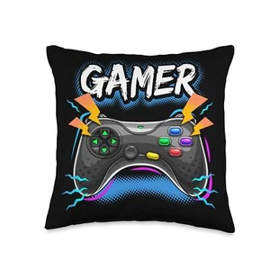 Awesome Video Game Controller Room Decor for Boys Gamer Gift Throw Pillow - Picture 1 of 3