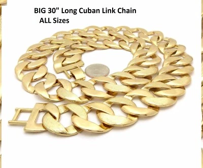 БОЛЬШАЯ 30-дюймовая длинная кубинская цепочка ожерелье хип-хоп коренастое тяжелое широкое толстое 25 мм 30 мм - Изображение 1 из 3