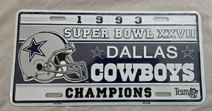 1993 Dallas Cowboys Champions Super Bowl XXVII License Plates - Picture 1 of 2
