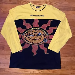 RARE Valentino Rossi Vintage Daring 3/4 Sleeves Shirt XXL Yellow Black Sun - Picture 1 of 8