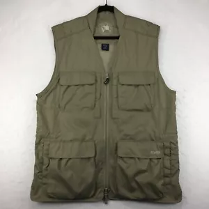 EXOFFICIO Men's Vest Size Medium Zip Military Green Fishing Hook Loop Pockets - Picture 1 of 13