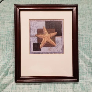 P. BRENT SIGNED MATTED & FRAMED STAR FISH PRINT 9.5"X11.5" - Picture 1 of 11
