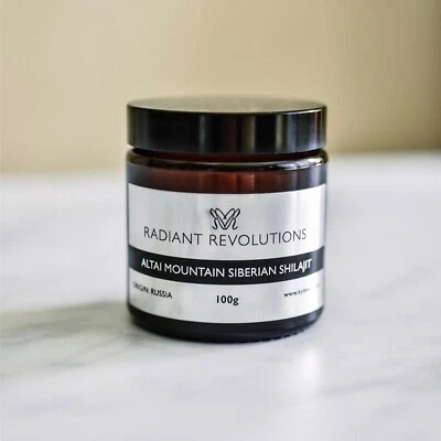 RADIANT REVOLUTIONS BY KYLEVIALLI.COM 100g Highest Purity Altai Mountain Siberian Shilajit Amber Glass - Lab Certified