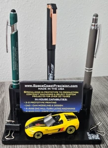 SCP Tru-Billet Aluminum Black Combo Business Card, Phone, Pen, Paper Clip Holder - Picture 1 of 20