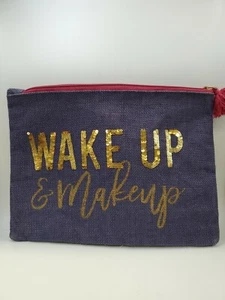 blue pink gold wake up and make up bag zipper large bag tassel hot CARRIER - Picture 1 of 12