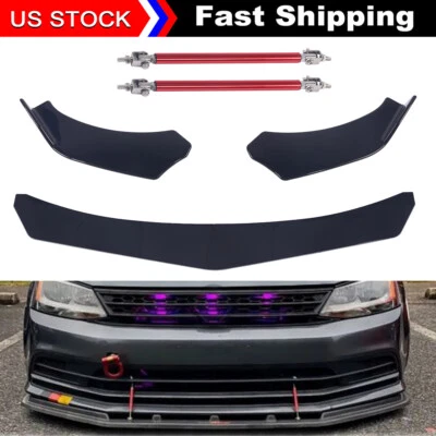 Divisor de alerón labial de parachoques delantero + varillas de puntal para Hyundai Tucson 2005-202 Foto 1 de 4