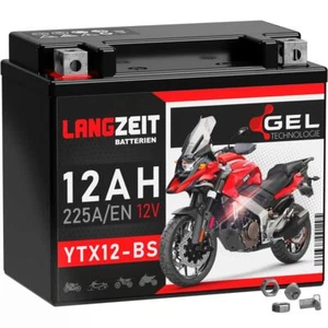 Langzeit YTX12-BS Motorradbatterie GEL 12V 12Ah Batterie 51012 GTX12-BS CTX12-BS - Bild 1 von 5