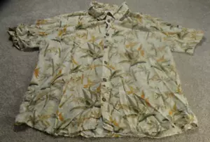 Margaritaville Yellow Leaves Floral Rayon Hawaiian Button Shirt Men XL?? - Picture 1 of 11