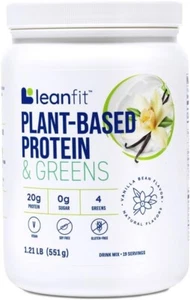 LeanFit Plant Based Protein & Greens Vanilla Bean Flavor 1.21 lb 551 g EXP 01/26 - Picture 1 of 4