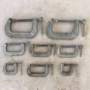 Abrazadera en C vintage de 8 piezas 2-3 pulgadas ajustable #1430 y 4-2" 1420 y 2-1" 1410 herramientas - Imagen 1 de 5