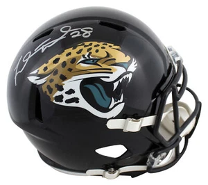 Jaguars Fred Taylor Signed Full Size Speed Rep Helmet w/ Silver Sig BAS Witness - Picture 1 of 3
