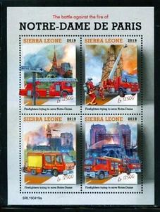 SIERRA LEONE 2019 NOTRE DAME OF PARIS FOGLIO COME NUOVO NH - Foto 1 di 1