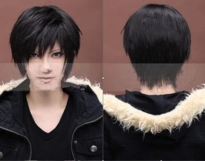 ¡Para Cosplay Izaya Orihara DuRaRa! DRRR!Negro Corto Cosplay Fiesta Pelo + Peluca Gorra Foto 1 de 3