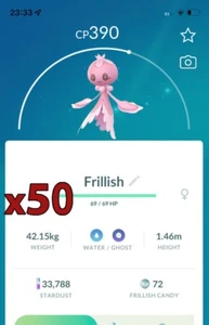 50x Frillish Female Pokemon Bundle !! Good Chance of Lucky and Good IVs !! Go - Picture 1 of 1