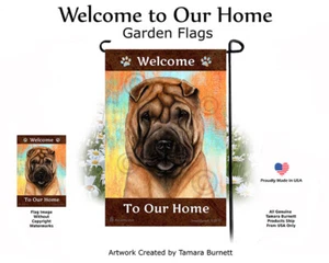 Welcome Garden Flag - Fawn Shar Pei 125C - Picture 1 of 1