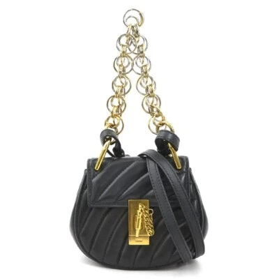 Bolso de hombro Chloe Drew de cuero negro dorado herrajes para mujer Foto 1 de 4
